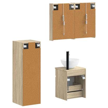 Bathroom Furniture Set 4 pcs Sonoma Oak