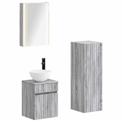 Bathroom Furniture Set 4 pcs Grey Sonoma