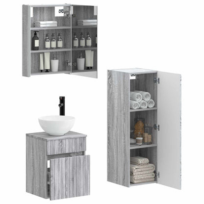 Bathroom Furniture Set 4 pcs Grey Sonoma