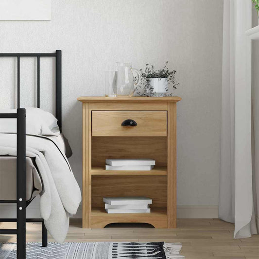 Bedside Cabinet BODO Honey Brown 53 x 38.5 x 67 cm