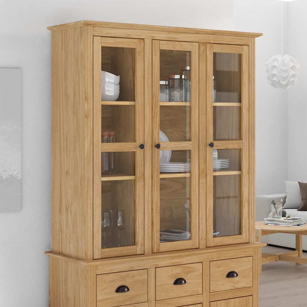 Cabinet with Glass Doors BODO Honey Brown