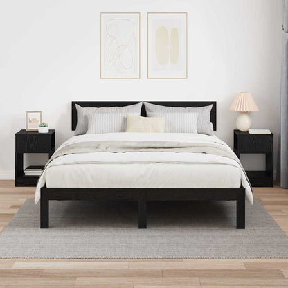 End Table 2 pcs Black Oak 30.5 x 30 x 45 cm Engineered Wood