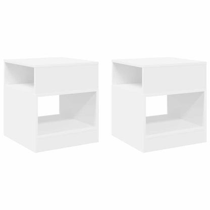 End Table 2 pcs White 40.5 x 40 x 45 cm Engineered Wood