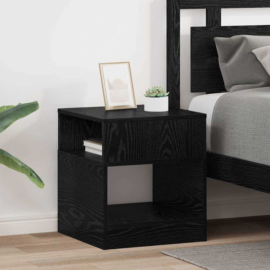 End Table 2 pcs Black Oak 40.5 x 40 x 45 cm Engineered Wood