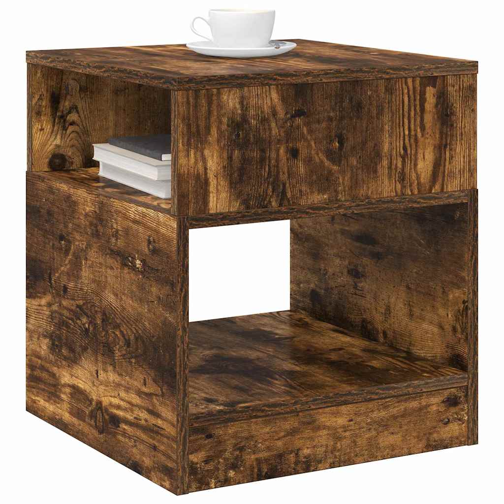 End Table Smoked Oak 40.5 x 40 x 45 cm Engineered Wood