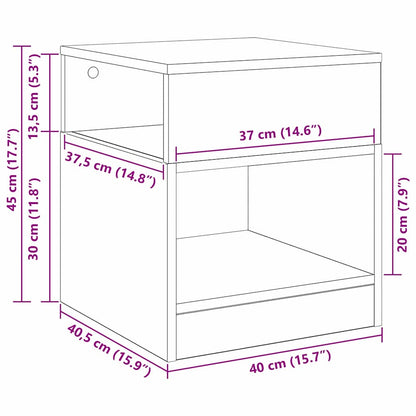 End Table Artisan Oak 40.5 x 40 x 45 cm Engineered Wood