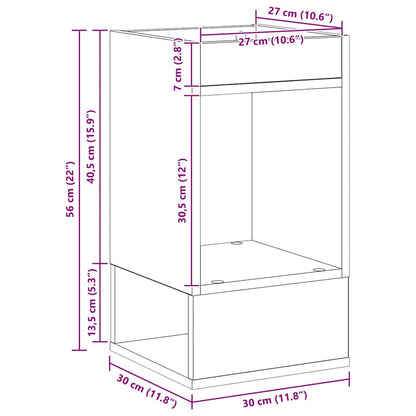 End Table Sonoma Oak 30 x 30 x 56 cm Engineered Wood
