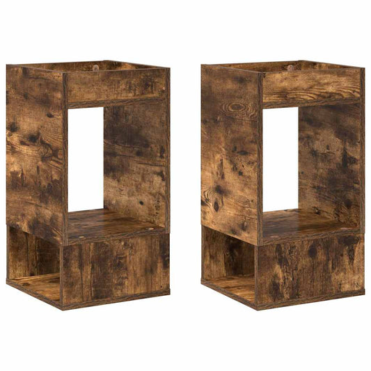 End Table 2 pcs Smoked Oak 30 x 30 x 56 cm Engineered Wood
