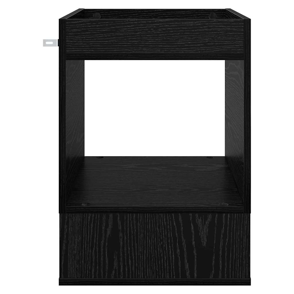 End Table Black Oak 40 x 40 x 56 cm Engineered Wood