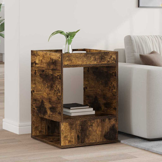 End Table Smoked Oak 40 x 40 x 56 cm Engineered Wood