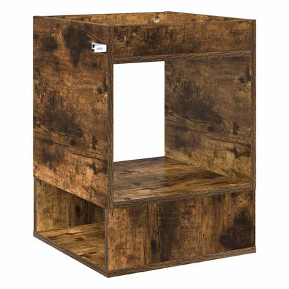 End Table Smoked Oak 40 x 40 x 56 cm Engineered Wood