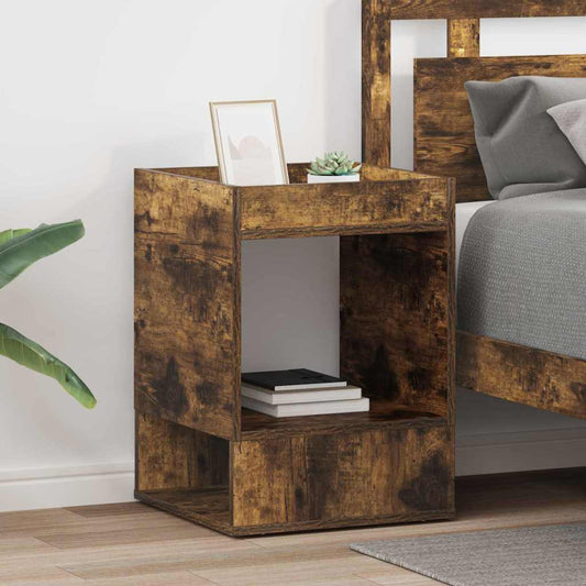 End Table 2 pcs Smoked Oak 40 x 40 x 56 cm Engineered Wood