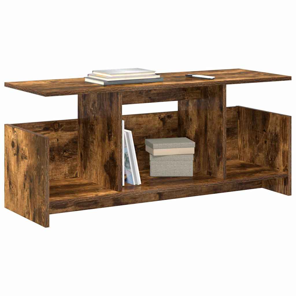 TV Stand Smoked Oak 102 x 35 x 45 cm Engineered Wood
