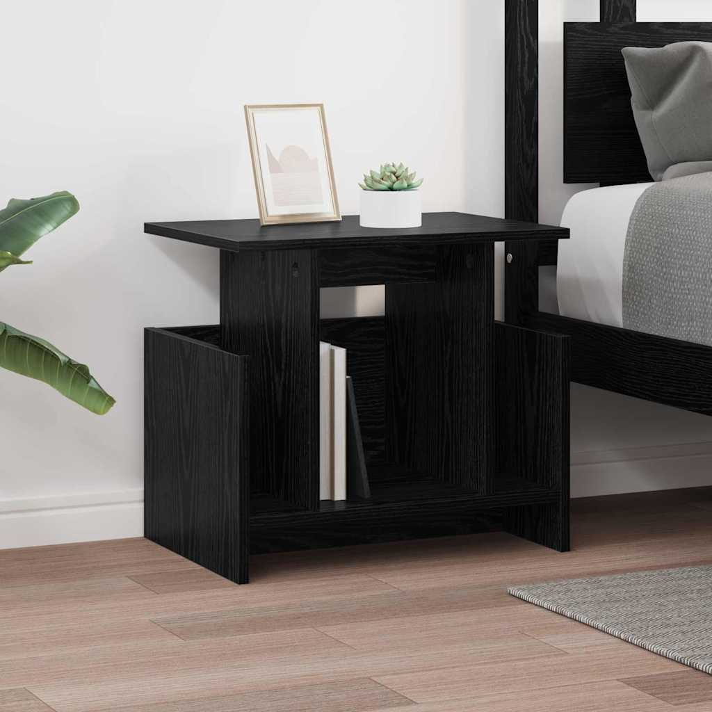TV Stand 2 pcs Black Oak 50 x 35 x 45 cm Engineered Wood