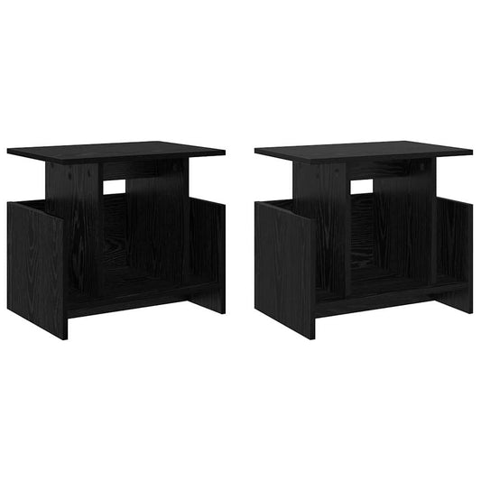 TV Stand 2 pcs Black Oak Engineered Wood