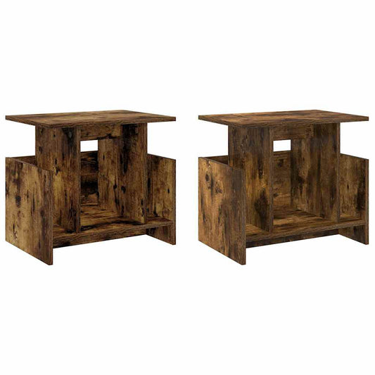 TV Stand 2 pcs Smoked Oak Engineered Wood