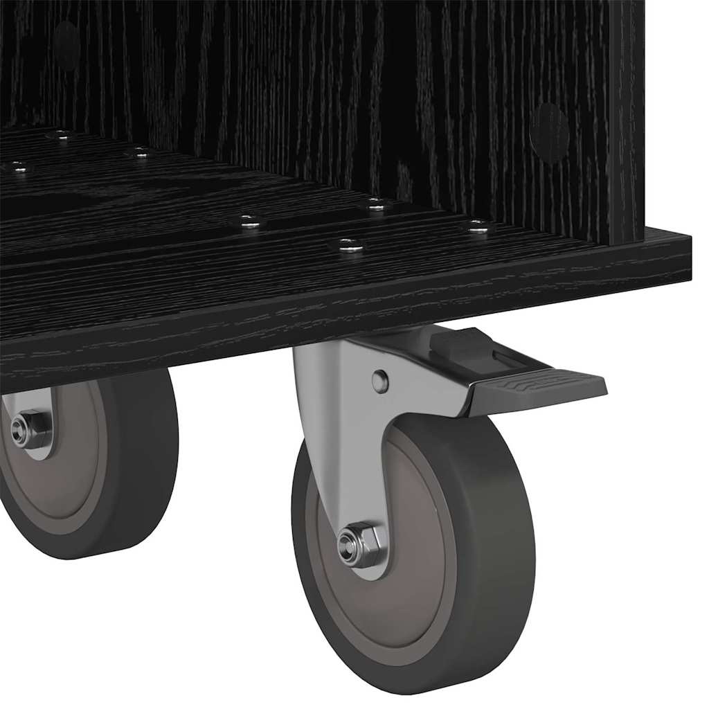 TV Stand Black Oak 100 x 35 x 35 cm Engineered Wood
