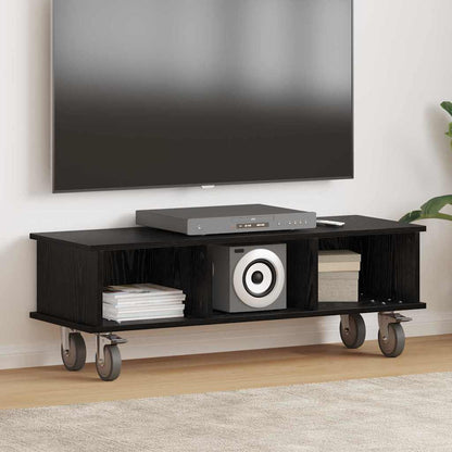 TV Stand Black Oak 100 x 35 x 35 cm Engineered Wood