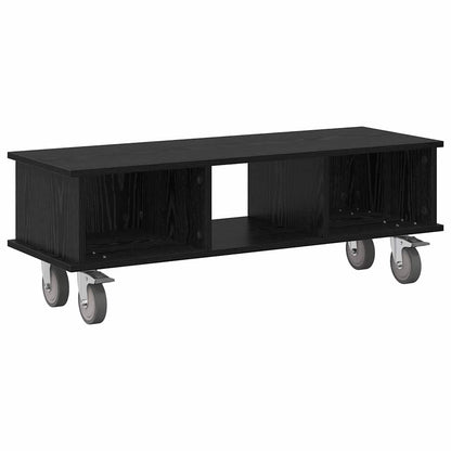 TV Stand Black Oak 100 x 35 x 35 cm Engineered Wood