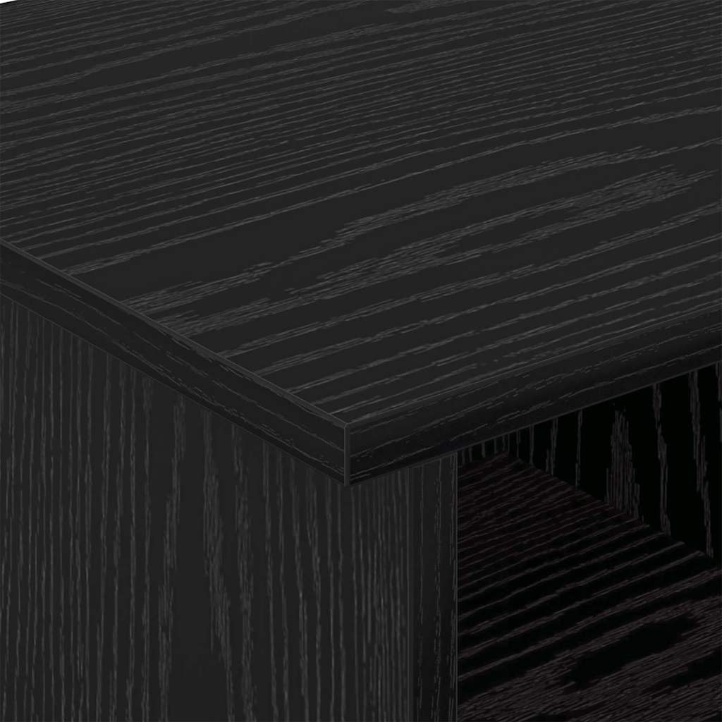 TV Stand Black Oak 68.5 x 35 x 35 cm Engineered Wood