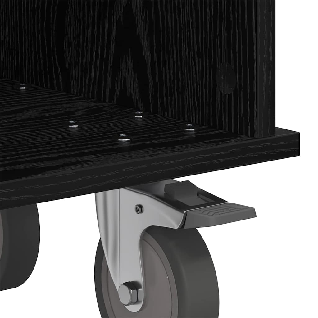 TV Stand Black Oak 68.5 x 35 x 35 cm Engineered Wood