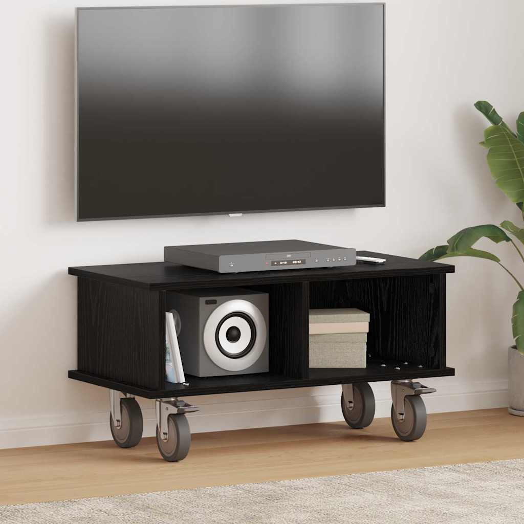 TV Stand Black Oak 68.5 x 35 x 35 cm Engineered Wood