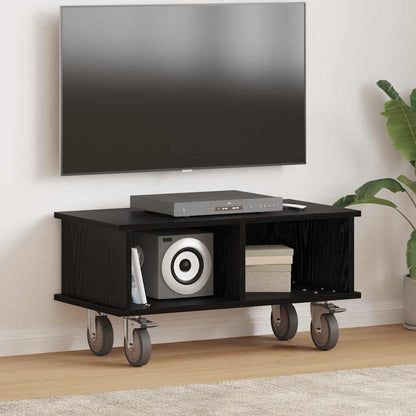 TV Stand Black Oak 68.5 x 35 x 35 cm Engineered Wood