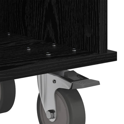 TV Stand Black Oak 37 x 35 x 35 cm Engineered Wood