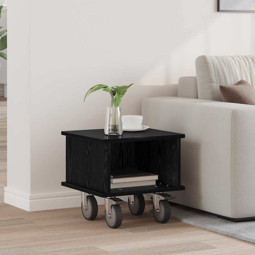 TV Stand Black Oak 37 x 35 x 35 cm Engineered Wood