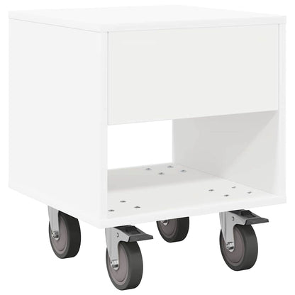 Bedside Table White 40.5 x 40 x 48 cm Engineered Wood