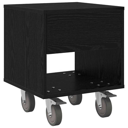 Bedside Table Black Oak 40.5 x 40 x 48 cm Engineered Wood
