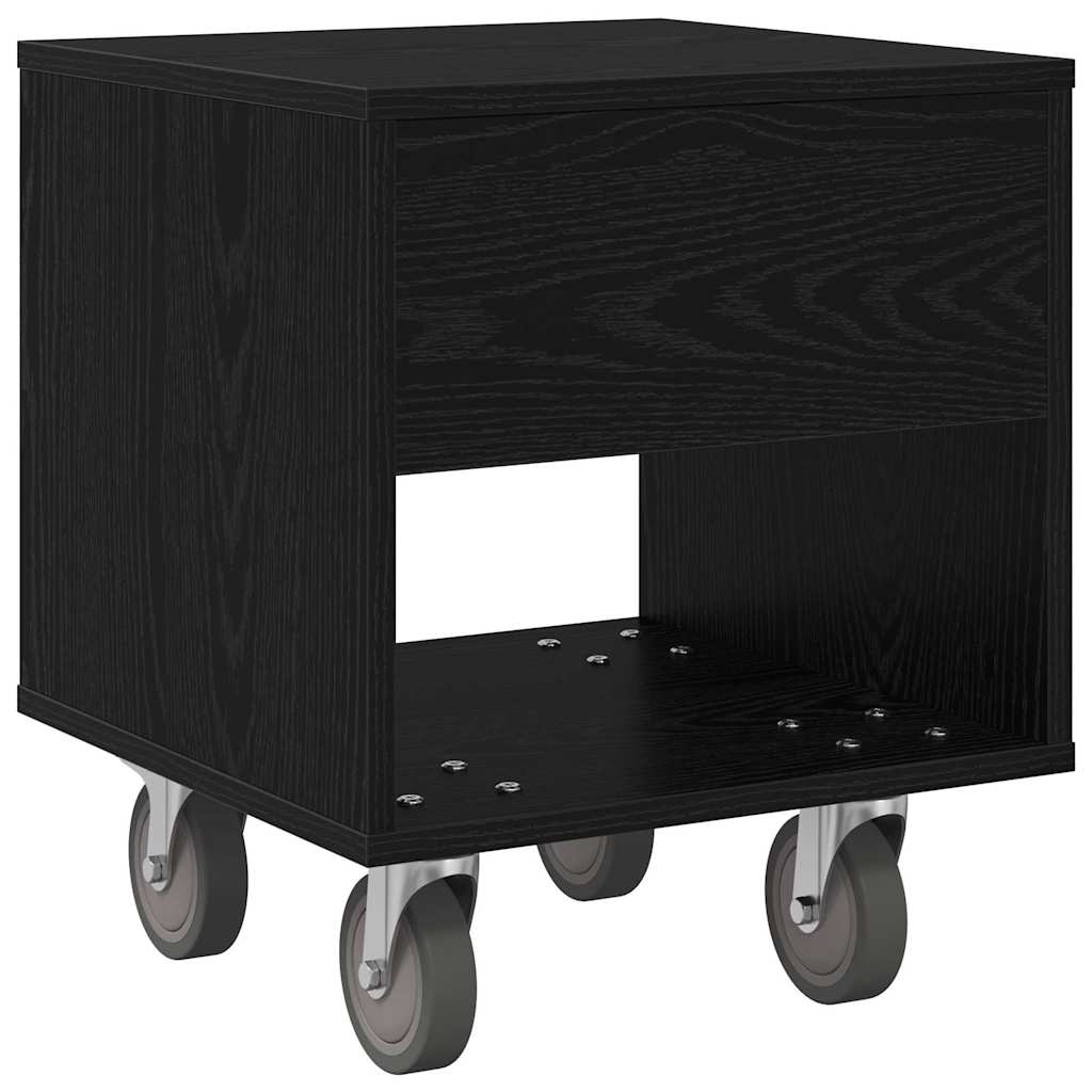 Bedside Table Black Oak 40.5 x 40 x 48 cm Engineered Wood