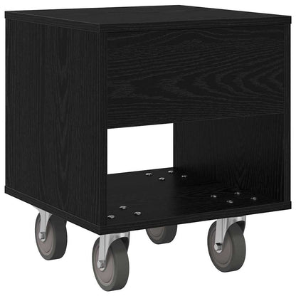 Bedside Table Black Oak 40.5 x 40 x 48 cm Engineered Wood