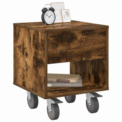 Bedside Table Smoked Oak 40.5 x 40 x 48 cm Engineered Wood