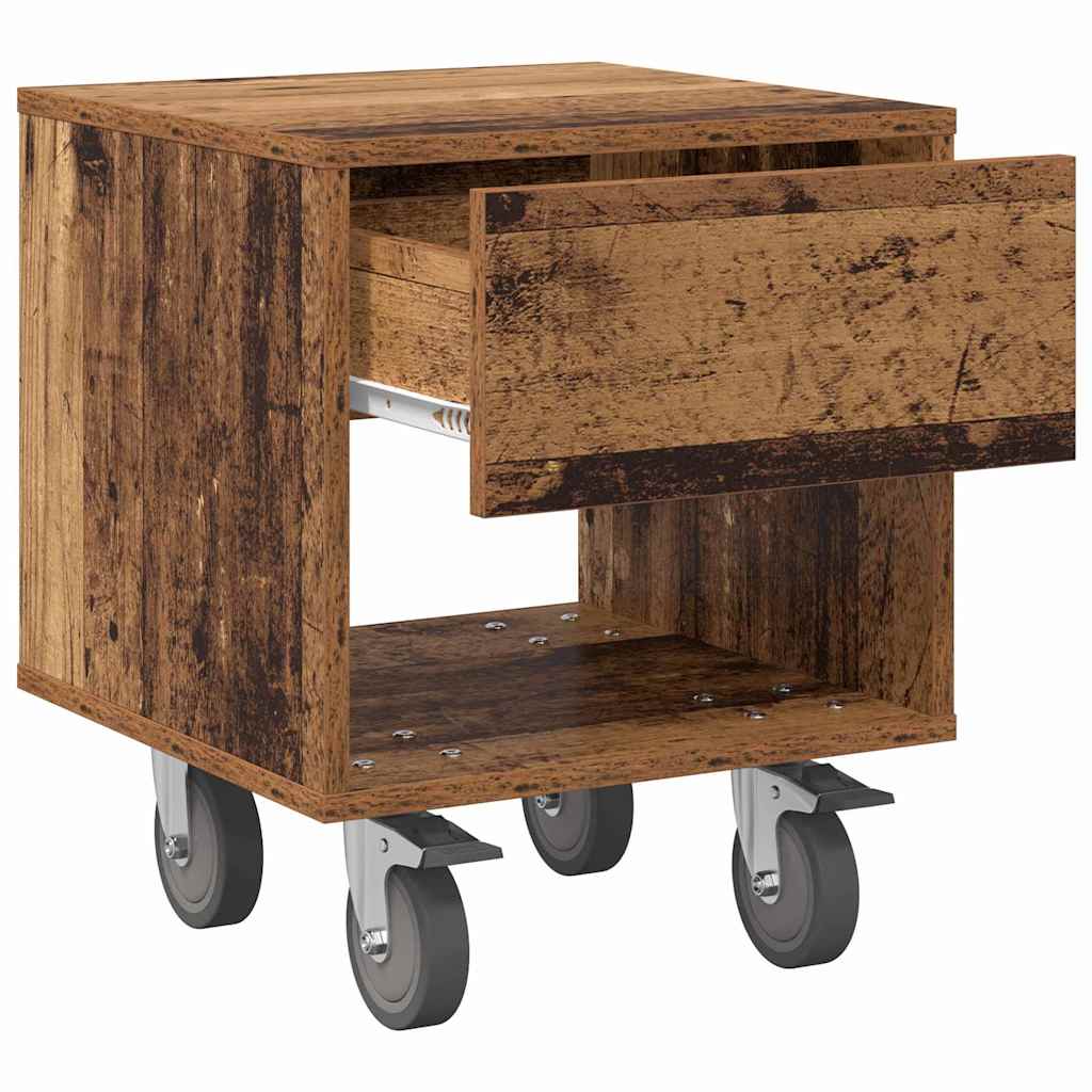 Bedside Table Old Wood 40.5 x 40 x 48 cm Engineered Wood