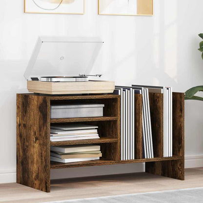 Record Cabinet Smoked Oak 78.5 x 35 x 45 cm Engineered Wood