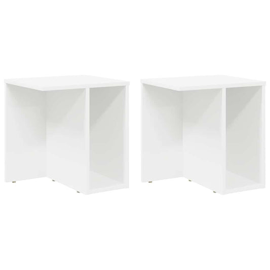 End Table 2 pcs White 37 x 32 x 40 cm Engineered Wood