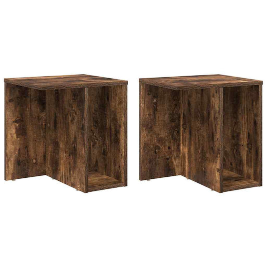 End Table 2 pcs Smoked Oak 37 x 32 x 40 cm Engineered Wood