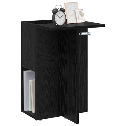 End Table Black Oak 35 x 40 x 55 cm Engineered Wood