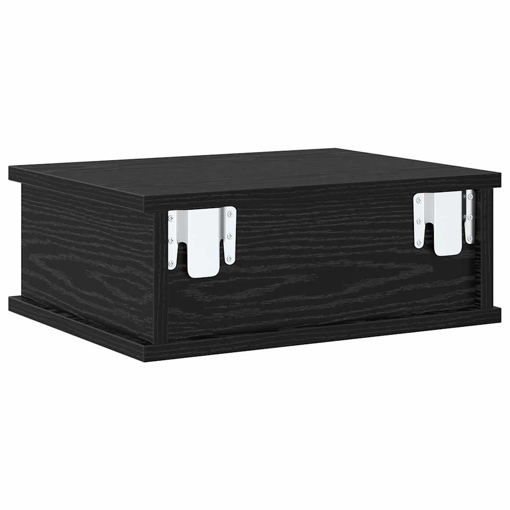 Bedside Table 2 pcs Black Oak 40 x 31 x 15 cm Engineered Wood