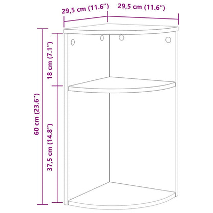 End Table White 29.6 x 29.6 x 60 cm Engineered Wood