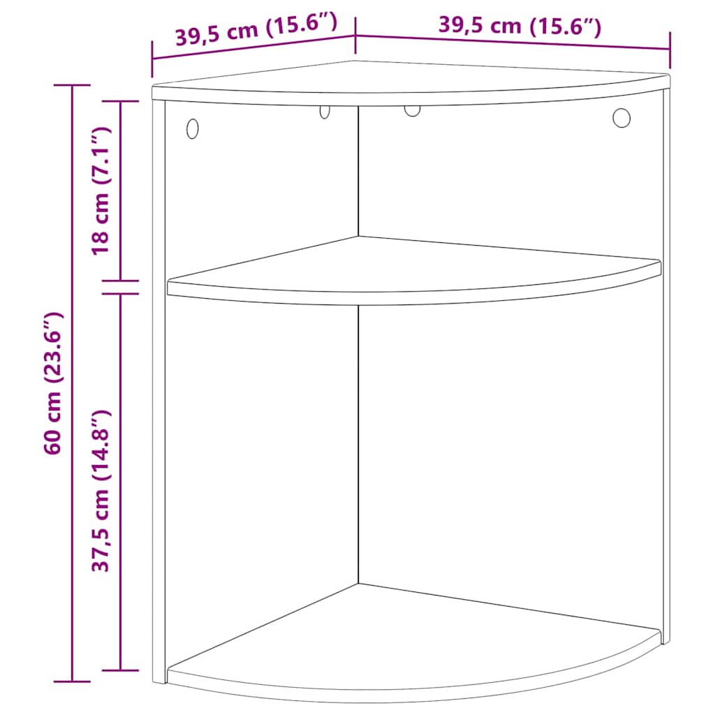 End Table White 39.7 x 39.7 x 60 cm Engineered Wood