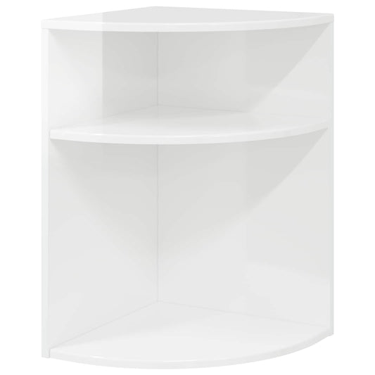 End Table High Gloss White 39.7 x 39.7 x 60 cm Engineered Wood
