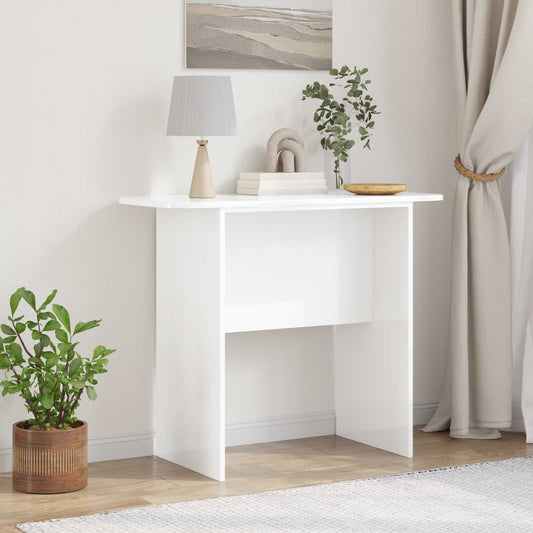 Console Table High Gloss White 93 x 40 x 75 cm Engineered Wood