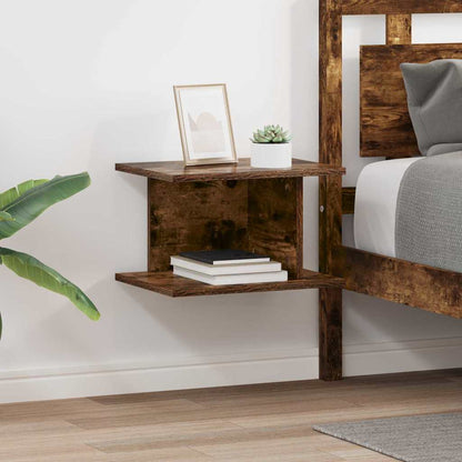 Bedside Table 2 pcs Smoked Oak 40 x 30 x 25 cm Engineered Wood