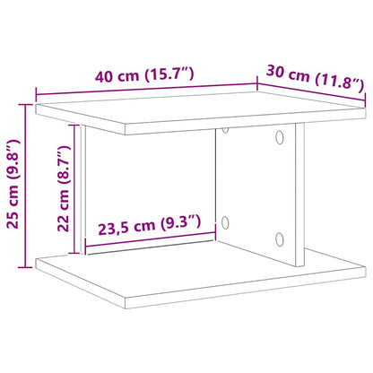 Bedside Table Old Wood 40 x 30 x 25 cm Engineered Wood
