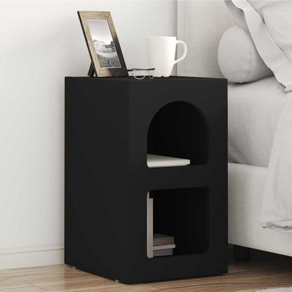 Bedside Table 2 pcs Black 29.5 x 33.5 x 50 cm Engineered Wood