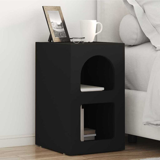 Bedside Table ELST 2 pcs Black 29.5 x 33.5 x 50 cm