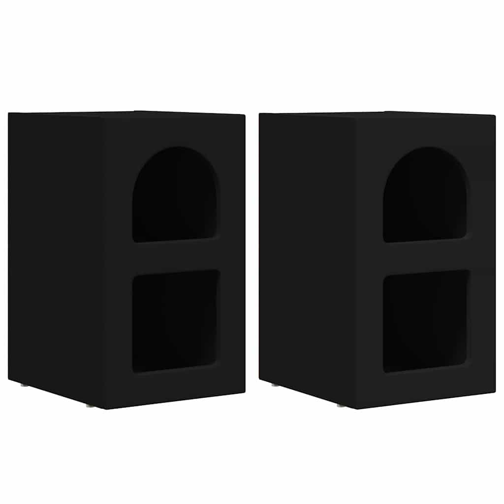 Bedside Table 2 pcs Black 29.5 x 33.5 x 50 cm Engineered Wood