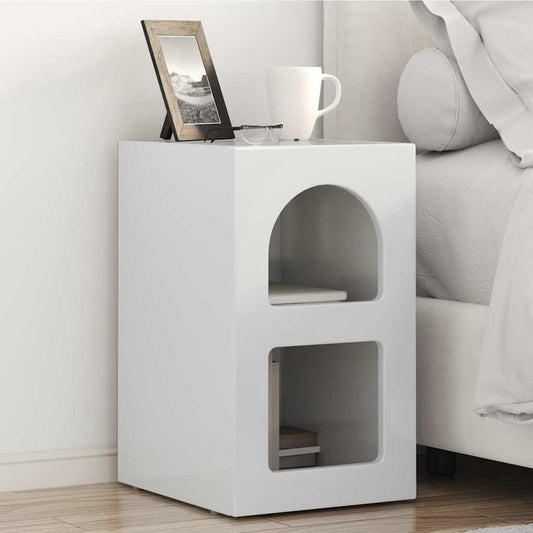 Bedside Table ELST High Gloss White 29.5 x 33.5 x 50 cm